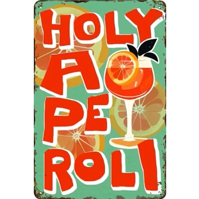 Afbeelding van Metalen bord 30 x 20 cm Holy Aperoli Retro vintage voor bar
