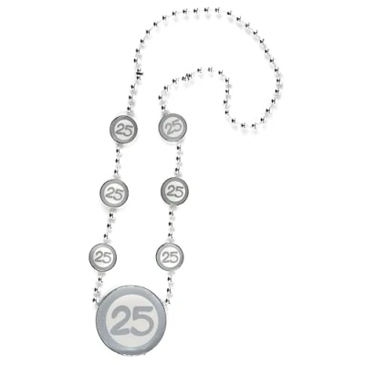 Afbeelding van zilveren bruiloft verjaardag decoratie ketting 25 jaar 25e vrouw tafeldecoratie Tiwoca