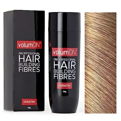 Afbeelding van Volumon Professionele haarvezels, haaruitvalcorrectie, keratine 28 g, tot 30 toepassingen, kies uit 8 kleurnuances (middenblond)