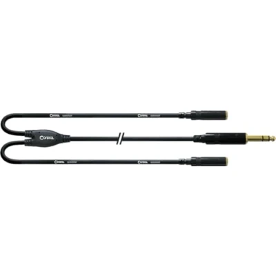Afbeelding van Cordial CFY 0.3 VYY audio kabel 0,3 m 2 x 3.5mm 6.35mm Zwart