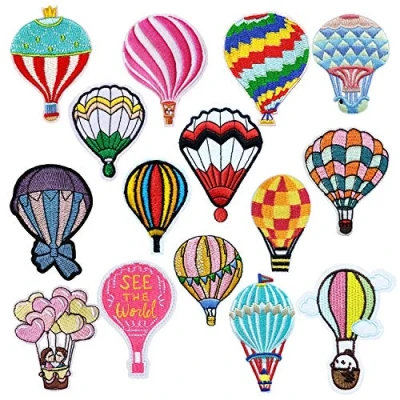 Afbeelding van Woohome 15 stuks opstrijkbare patches voor kleding Patroon: heteluchtballon