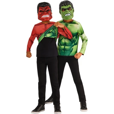 Afbeelding van Rubies Marvel Hulk Superheldenkostuum voor kinderen, omkeerbaar, maat 7 8 jaar