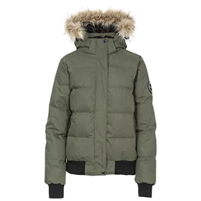 Afbeelding van Trespass Kendrick Donsjas voor dames, met afneembare capuchon, Groen schuim.
