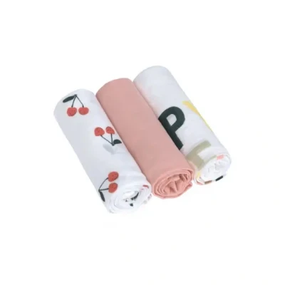 Afbeelding van LÄSSIG Babylaken voor kinderopvang, katoen, 80 x cm, heavenly soft swaddle, L Happy Fruits Cherry
