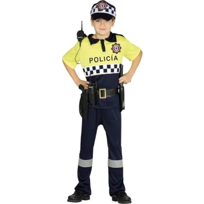 Afbeelding van Fiestas Guirca Politiepak Jongens Polyester Blauw/geel Mt 5 6