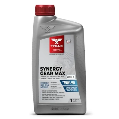 Afbeelding van TRIAX Synergy Gear Max 75W 90 GL 5 volledig synthetische olie voor handgeschakelde transmissie, differentiëlen met beperkte glijding, hypoïde versnelling, achterassen, eindreducties. (1 liter)