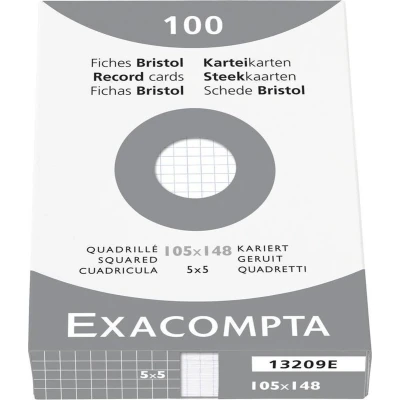 Afbeelding van Etui met 100 indexkaarten, 5 x 5, ongeperforeerd, 105 148 mm