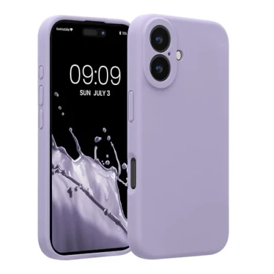 Afbeelding van kwmobile telefoonhoesje geschikt voor Apple iPhone 16 TPU backcover met siliconen coating Smartphone case in lavendel