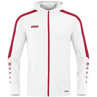 Afbeelding van Jako Power jas met capuchon voor heren, Wit/Rood