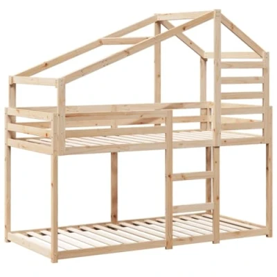 Afbeelding van vidaXL Stapelbedframe zonder matras massief grenenhout 90x190 cm