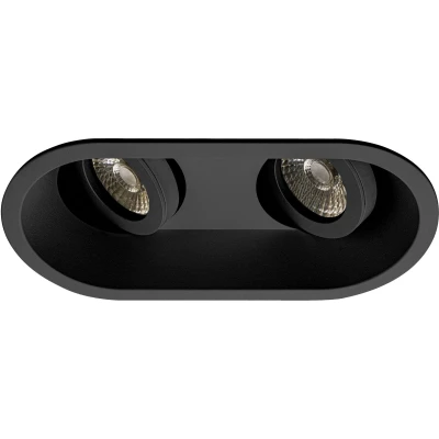 Afbeelding van Premium Inbouwspot Barend Zwart Dubbele verdiepte ronde spot Extra Warm Wit (2700K) Met Philips LED