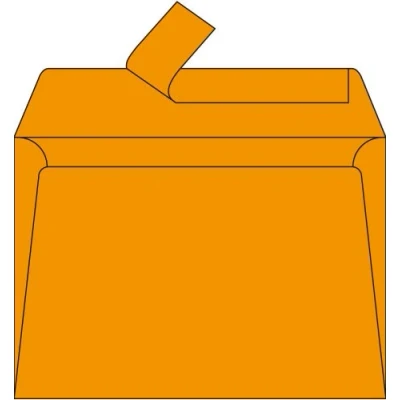 Afbeelding van Clairefontaine 5496C, verpakking met 20 zelfklevende enveloppen, formaat C6, 11,4 x 16,2 cm, 120 g/m², kleur: clementine, uitnodiging voor evenementen en correspondentie, Pollen serie, glad premium