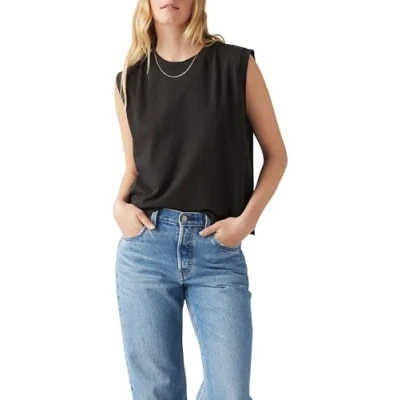Afbeelding van Levi&#039;s BOXY TANK Top, Dames, Maat: XS, Caviar slub