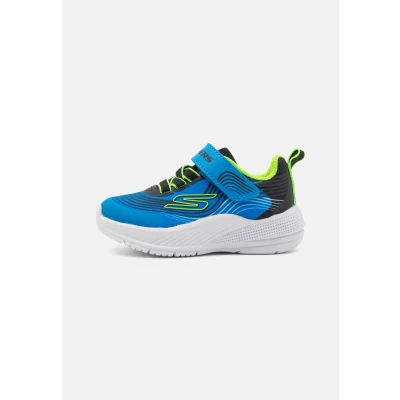 Afbeelding van Skechers Microspec Advance Sneakers laag voor kinderen, Maat: 21, Blue/lime/orange/black Textiel/ synthetisch