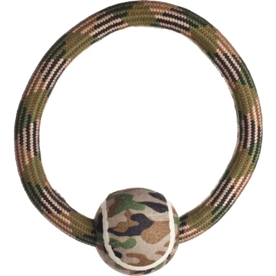 Afbeelding van Flamingo Joe Speelgoed Honden Hs Katoen Ring+tennibal Camouflage Diameter 27cm/bal 9,5cm 1st 138449