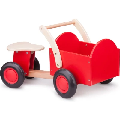 Afbeelding van New Classic Toys Houten Bakfiets Road Star Rood Zadelhoogte is 24 centimeter