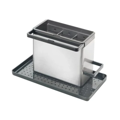 Afbeelding van Tomado Metaltex Gootsteen Organiser Tidy Tex RVS Verstelbaar Verplaatsbaar Voor zeep, spons, schoonmaakdoekjes en borstel Video
