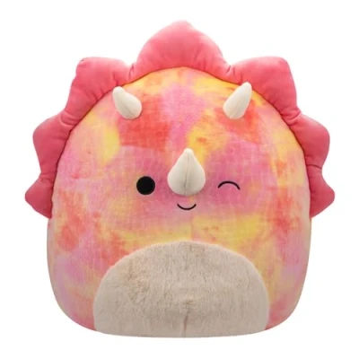 Afbeelding van Squishmallows Trinity Pink Tie Dye Triceratops W/Fuzzy Belly and Winking 40cm Plush