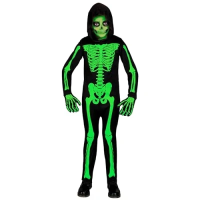 Afbeelding van Widmann Spook &amp; Skelet Kostuum Misselijkmakend Groen Kind Groen, Zwart Maat 116 Halloween Verkleedkleding