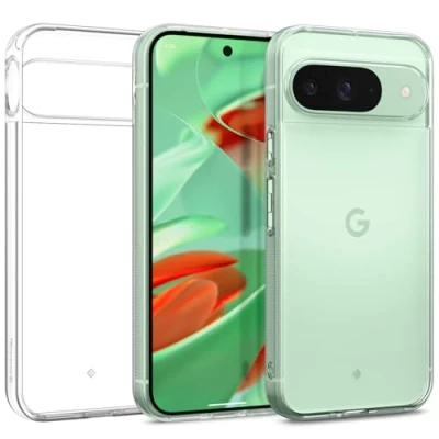 Afbeelding van Caseology Capella Hoes voor Google Pixel 9/Google 9 Pro, beschermhoes gemaakt Google, ultra transparant, zijgreeppatroon, transparant