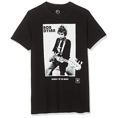 Afbeelding van Bob Dylan Blowing In The Wind Heren T shirt XL Zwart