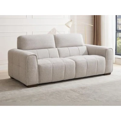 Afbeelding van Vente unique Zitbank 3 plaatsen in lichtgrijze gevlamde stof SAVATO L 214 cm x H 92 D 105