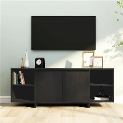 Afbeelding van vidaXL Tv meubel 130x35x50 cm bewerkt hout zwart