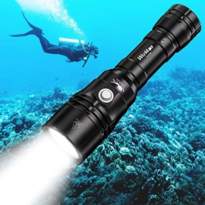 Afbeelding van Wurkkos DL20R duiklamp, 3200 lumen, geïntegreerde duikzaklamp, USB C, IPX8 waterdicht, XHP50.2 led onderwaterzaklamp met 1 x 18650 batterij en oplader