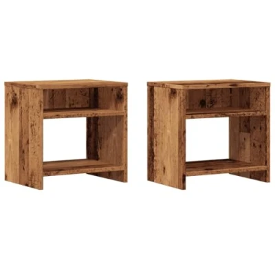 Image de vidaXL Tables de chevet 2 pcs vieux bois 40x30x40 cm d&#039;ingénierie855763