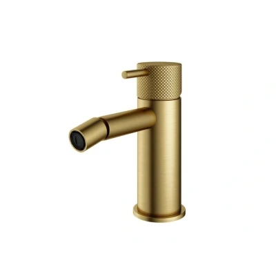 Afbeelding van HotBath Cobber X bidetmengkraan zonder waste Geborsteld messing pvd