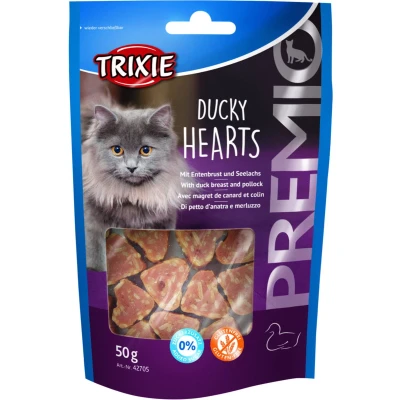 Afbeelding van Trixie Premio Hearts Kattensnack Eend Koolvis 50 g