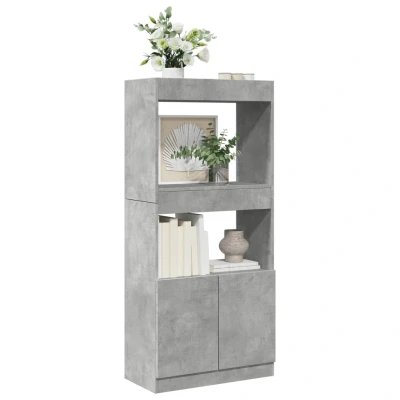 Afbeelding van vidaXL Hoge kast 63x33x140 cm bewerkt hout betongrijs