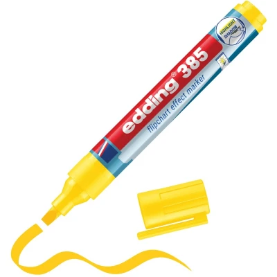Afbeelding van edding 385 flipchart effect marker geel 10 stuks navulbaar voor flipcharts