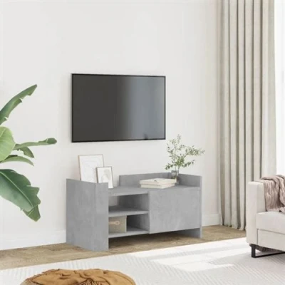 Afbeelding van Tv meubel 80x35x40 cm bewerkt hout betongrijs