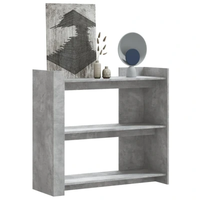 Afbeelding van Wandtafel 100x35x90 cm bewerkt hout betongrijs