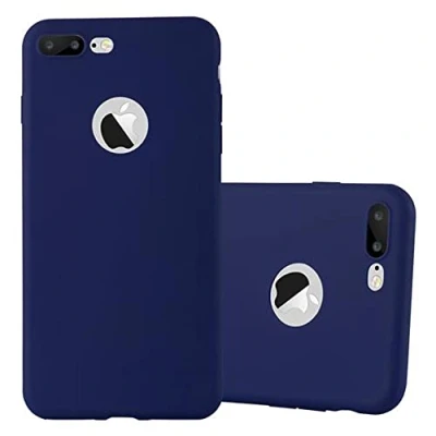 Afbeelding van Cadorabo Hoesje geschikt voor Apple iPhone 7 PLUS / 7S 8 in CANDY DONKER BLAUW Beschermhoes gemaakt van flexibel TPU silicone Case Cover