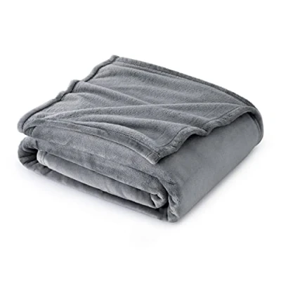 Afbeelding van BEDSURE Bankdeken, fleecedeken, grijs, 150 x 200 cm, flanel, voor 2 personen, zacht en warm