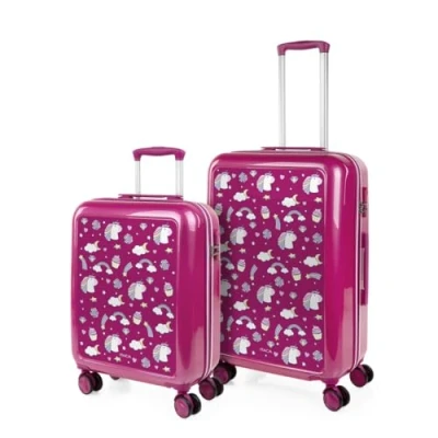 Afbeelding van ITACA Reiskoffers van de firma ITACA. Bagageset met 4 wielen Reisbagageset Lichtgewicht reisbagageset. Combinatieslot 703600B, Eenhoorns, Jeugd