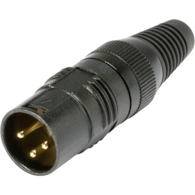 Afbeelding van Hicon HI X3CM G XLR connector Stekker, recht Aantal polen: 3 Zwart 1 stuk(s)