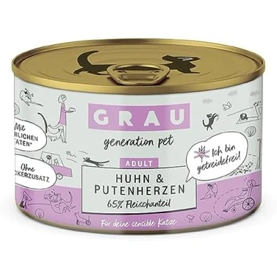 Afbeelding van GRAU Adult Graanvrij 6 x 200 g Kattenvoer Kip &amp; Kalkoenhart