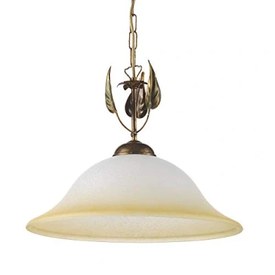 Afbeelding van Hanglamp Mira, Ø 40 cm, glas, crème/bronskleurig