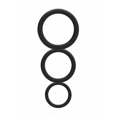 Afbeelding van Round Cock Ring Set Zwart