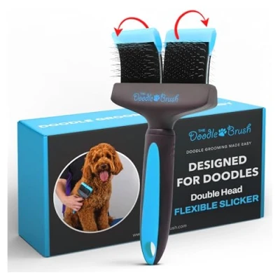 Afbeelding van The Doodle Brush hondenborstel Slicker Cockapoo hondenborstel, Goldendoodle Ontwarrende borstel voor honden Langharige (dubbele kop)