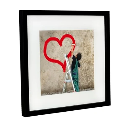Afbeelding van 28 x cm fotolijst met passe partout 20 cm, zwart