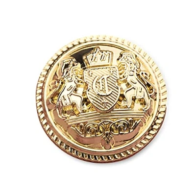 Afbeelding van 10 stuks modieuze decoratieve metalen Knopen met kant mesh oppervlak en logo jasgesp goud, 15 mm