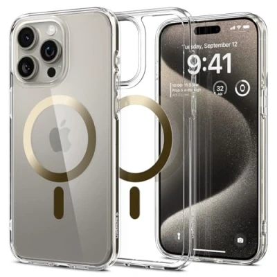 Afbeelding van Spigen Ultra Hybrid MagFit hoesje voor iPhone 15 Pro Max Goud