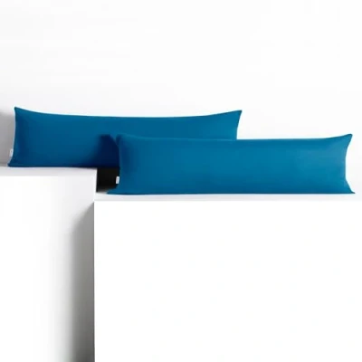 Afbeelding van DecoKing Amber kussenslopen 20 x 145 cm, jerseykatoen, rits, blauw, 2 stuks