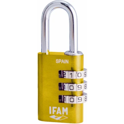 Afbeelding van Combinatieslot IFAM Combi30 Geel Aluminium