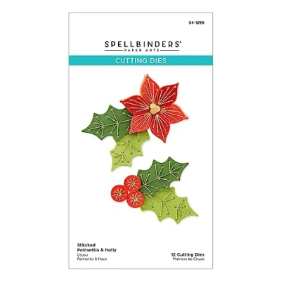 Afbeelding van Spellbinders Stitched Poinsettia &amp; Holly Etched Dies (S4 1299)