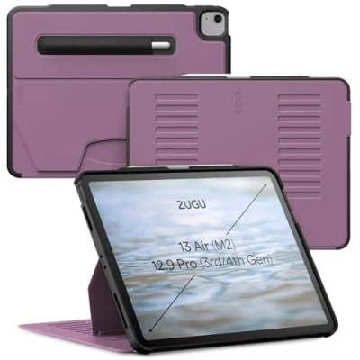 Afbeelding van Zugu case iPad Air 13 (M2) 2024 oersterke luxe flip over volledige 360˚ bescherming met multifunctionele standaard functie geschikt voor Apple Pencil Berry